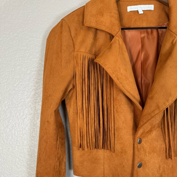 Revolve More To Come Kiara Suede Fringe Jacket in Camel size Small $108 - Picture 12 of 15